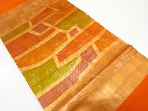 幾何学模様織り出し　名古屋帯